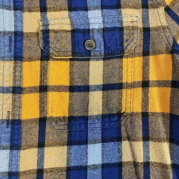 Aeropostale Men's Button Up Hoodie Flannel Blue Orange X-small - Picture 6 of 14